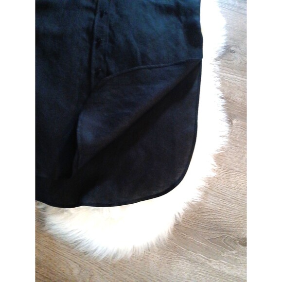 NWT Lauren Ralph Lauren Women's Size 4 Linen Blend Black Maxi Shirt Dress - Picture 8 of 12